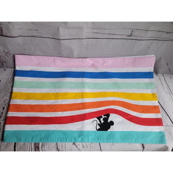 DISNEY Table Runner Rainbow Multicolor Spring Mickey Mouse Silhouette 48 In Long - Picture 1 of 6